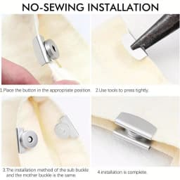 5Pairs Metal Seamless Magnetic Buckle for Bags - Magnetic Snap Buttons for DIY Buckle Closure Magnetic Snaps for Handbags