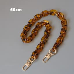 New Fashion Woman Handbag Accessory Parts Amber Acrylic Resin Chain Luxury Leopard Strap Women Shoulder Cute Clutch Chains