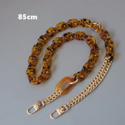 New Fashion Woman Handbag Accessory Parts Amber Acrylic Resin Chain Luxury Leopard Strap Women Shoulder Cute Clutch Chains