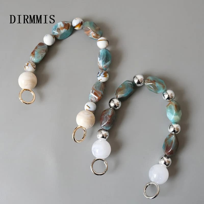 New Fashion Woman Handbag Accessory Parts White Beige Beads Acrylic Resin Chain Luxury Strap Women Shoulder Luxury Clutch Chain