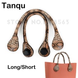 TANQU Long Short Faux Snakeskin Snake Skin Handle for Obag PU Leather Straps for O BAG Standard Mini Ochic O Chic Accessoires