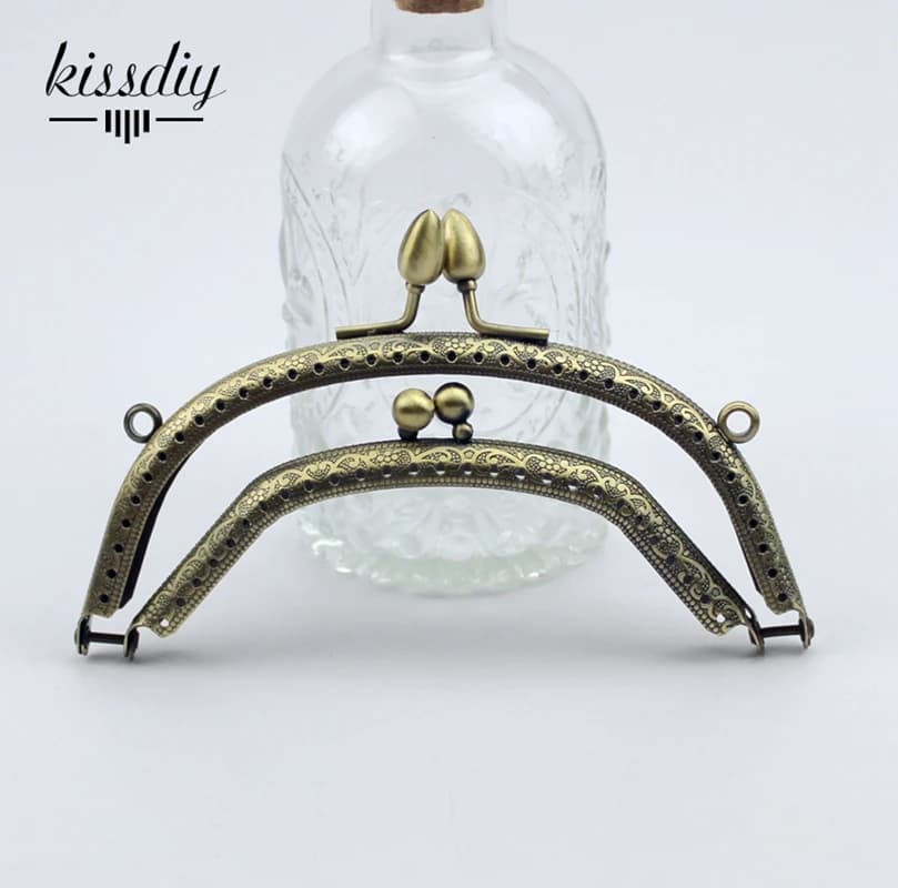 10pcs 14cm Antique Bronze Metal Purse Frame Tow Style Kiss Clasp For Purses Handle For Bag Craft Bag Making Sew Accessories