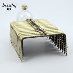 15*8CM long leg box Metal-opening Bags lotus flower candy Metal Purse frame Kiss Clasp bronze 8pcs/lot