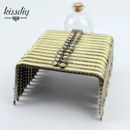 15*8CM long leg box Metal-opening Bags lotus flower candy Metal Purse frame Kiss Clasp bronze 8pcs/lot