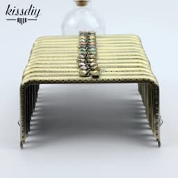 15*8CM long leg box Metal-opening Bags lotus flower candy Metal Purse frame Kiss Clasp bronze 8pcs/lot