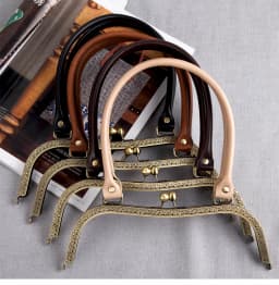 KISSDIY 2PCS PU Leather Handle Carved M Shape 27 CM Big Size Women Clutch Bag Metal Clasp Female Purse Frame