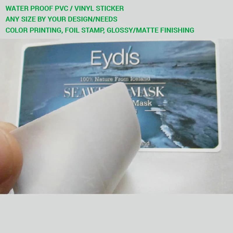 White or Transparent PVC/PP/PET/VINYL Waterproof/UV Resistant Labels, Customized Sticker For Glass/Plastic Bottle