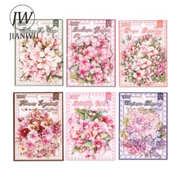 JIANWU Flowers Are in Good Place Series Vintage Landscape Material Collage Scrapbook PET Sticker Creative DIY Journal Stationery