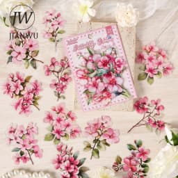 JIANWU Flowers Are in Good Place Series Vintage Landscape Material Collage Scrapbook PET Sticker Creative DIY Journal Stationery