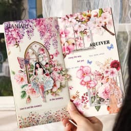 JIANWU Flowers Are in Good Place Series Vintage Landscape Material Collage Scrapbook PET Sticker Creative DIY Journal Stationery
