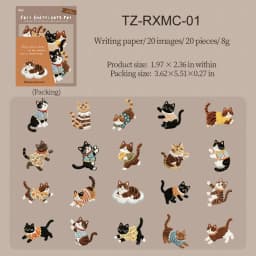 JIANWU Fuzzy Embroidery Cuties Series Kawaii Cat Dog Pet Landscape Material Collage Sticker Creative DIY Journal Stationery
