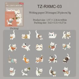 JIANWU Fuzzy Embroidery Cuties Series Kawaii Cat Dog Pet Landscape Material Collage Sticker Creative DIY Journal Stationery