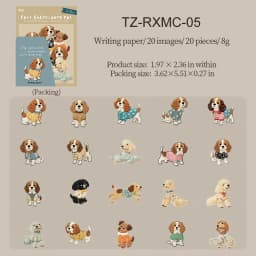 JIANWU Fuzzy Embroidery Cuties Series Kawaii Cat Dog Pet Landscape Material Collage Sticker Creative DIY Journal Stationery