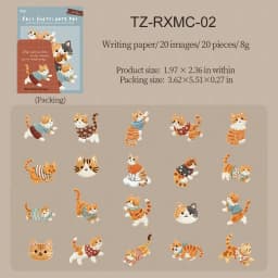 JIANWU Fuzzy Embroidery Cuties Series Kawaii Cat Dog Pet Landscape Material Collage Sticker Creative DIY Journal Stationery