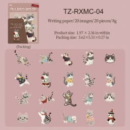 JIANWU Fuzzy Embroidery Cuties Series Kawaii Cat Dog Pet Landscape Material Collage Sticker Creative DIY Journal Stationery