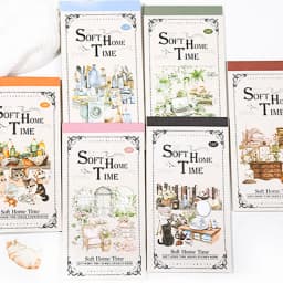 Mr Paper 18pcs/bag Soft House Time Series Home Landscaping Dual Material Die-cut Sticker Book DIY Handbook Scrapbook Card