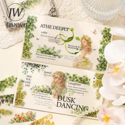 JIANWU Vintage Plant Flower Bloom Landscape Material Collage Scrapbooking PET Sticker Creative DIY Journal Stationery
