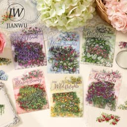 JIANWU Vintage Plant Flower Bloom Landscape Material Collage Scrapbooking PET Sticker Creative DIY Journal Stationery