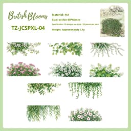 JIANWU Vintage Plant Flower Bloom Landscape Material Collage Scrapbooking PET Sticker Creative DIY Journal Stationery