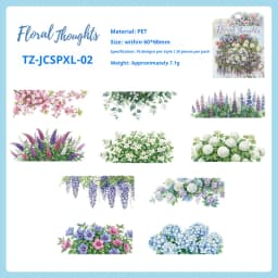 JIANWU Vintage Plant Flower Bloom Landscape Material Collage Scrapbooking PET Sticker Creative DIY Journal Stationery