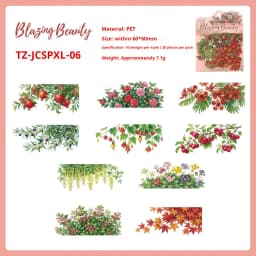 JIANWU Vintage Plant Flower Bloom Landscape Material Collage Scrapbooking PET Sticker Creative DIY Journal Stationery