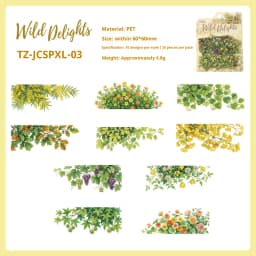 JIANWU Vintage Plant Flower Bloom Landscape Material Collage Scrapbooking PET Sticker Creative DIY Journal Stationery