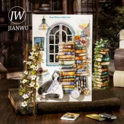 JIANWU Bookish Fragrance Fills Garden Series Vintage Flower Landscape Material Collage PET Sticker Creative Journal Stationery