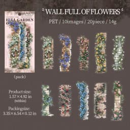 JIANWU Bookish Fragrance Fills Garden Series Vintage Flower Landscape Material Collage PET Sticker Creative Journal Stationery