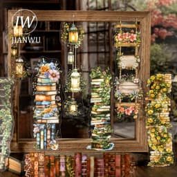 JIANWU Bookish Fragrance Fills Garden Series Vintage Flower Landscape Material Collage PET Sticker Creative Journal Stationery