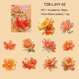 JIANWU Gilded Flower Language Series Vintage Floral Landscape Material Collage PET Sticker Creative DIY Journal Stationery