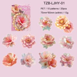 JIANWU Gilded Flower Language Series Vintage Floral Landscape Material Collage PET Sticker Creative DIY Journal Stationery
