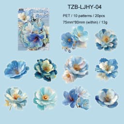 JIANWU Gilded Flower Language Series Vintage Floral Landscape Material Collage PET Sticker Creative DIY Journal Stationery