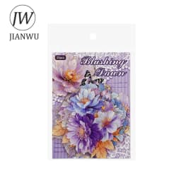 JIANWU Gilded Flower Language Series Vintage Floral Landscape Material Collage PET Sticker Creative DIY Journal Stationery