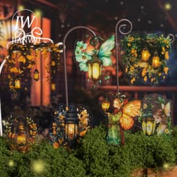 JIANWU Firefly Lamp Series Vintage Flower Light Landscape Material Collage PET Sticker Creative DIY Journal Scrapbook Stationery