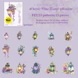 JIANWU Firefly Lamp Series Vintage Flower Light Landscape Material Collage PET Sticker Creative DIY Journal Scrapbook Stationery