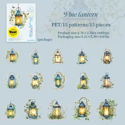 JIANWU Firefly Lamp Series Vintage Flower Light Landscape Material Collage PET Sticker Creative DIY Journal Scrapbook Stationery