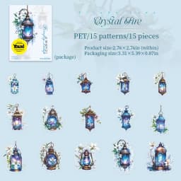 JIANWU Firefly Lamp Series Vintage Flower Light Landscape Material Collage PET Sticker Creative DIY Journal Scrapbook Stationery