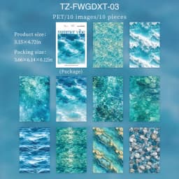 JIANWU Summer Vibe Series Vintage Rain Sea Flower Shadow Landscape Material Collage PET Sticker Creative DIY Journal Stationery
