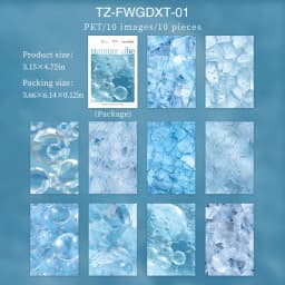 JIANWU Summer Vibe Series Vintage Rain Sea Flower Shadow Landscape Material Collage PET Sticker Creative DIY Journal Stationery
