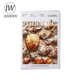 JIANWU Summer Vibe Series Vintage Rain Sea Flower Shadow Landscape Material Collage PET Sticker Creative DIY Journal Stationery