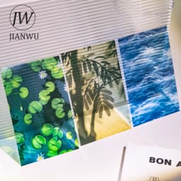 JIANWU Summer Vibe Series Vintage Rain Sea Flower Shadow Landscape Material Collage PET Sticker Creative DIY Journal Stationery