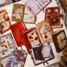 JIANWU Vintage Notebook Pattern Landscape Material Collage Scrapbooking Sticker Creative DIY Journal Stationery