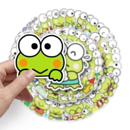 50PCS Cute Sanrio Keroppi Stickers Funny Frog Cartoon Kawaii DIY Toy Gift Waterproof Graffiti Decal for Laptop Phone Stickers