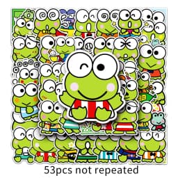 50PCS Cute Sanrio Keroppi Stickers Funny Frog Cartoon Kawaii DIY Toy Gift Waterproof Graffiti Decal for Laptop Phone Stickers