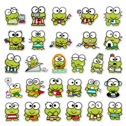50PCS Cute Sanrio Keroppi Stickers Funny Frog Cartoon Kawaii DIY Toy Gift Waterproof Graffiti Decal for Laptop Phone Stickers