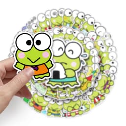 50PCS Cute Sanrio Keroppi Stickers Funny Frog Cartoon Kawaii DIY Toy Gift Waterproof Graffiti Decal for Laptop Phone Stickers