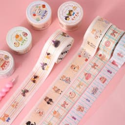 Journal GO 2M Lovely Cat Party Washi Tapes Craft Supplies DIY Scrapbooking Planner JournalingCard Making Decorative Plan Sticker