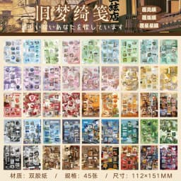 Retro Cute Y2K Food Cut Film Sticker Book 30/60 Pages DIY Journal Scrapbook Phone Case Decoration Japanese Stationery Stickers