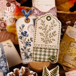 JIANWU Vintage Lace Plant Flower Label Landscape Material Collage Scrapbooking Sticker Creative DIY Journal Stationery