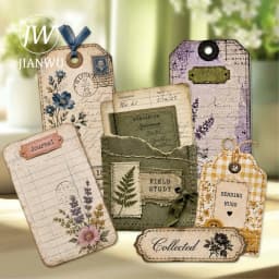 JIANWU Vintage Lace Plant Flower Label Landscape Material Collage Scrapbooking Sticker Creative DIY Journal Stationery